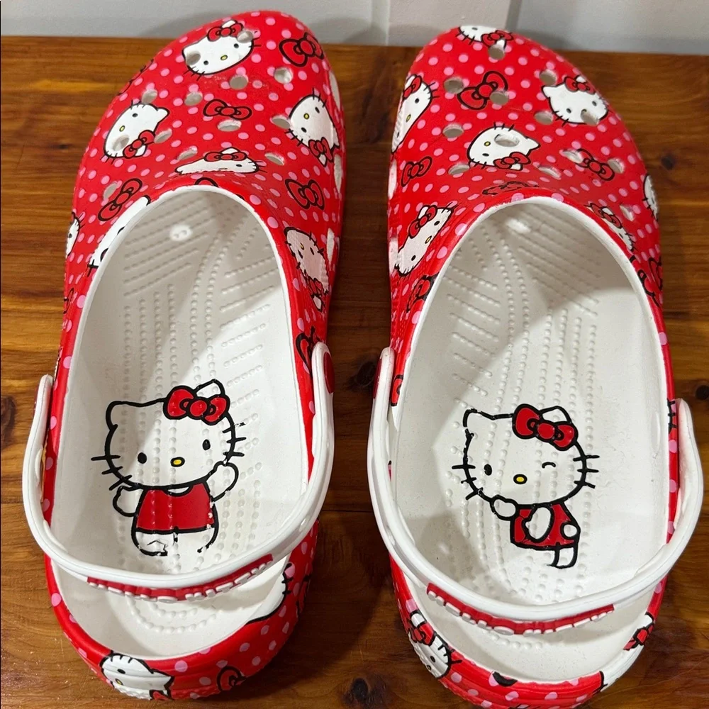 Crocs Hello Kitty Red & White Clogs - Picture 4 of 6